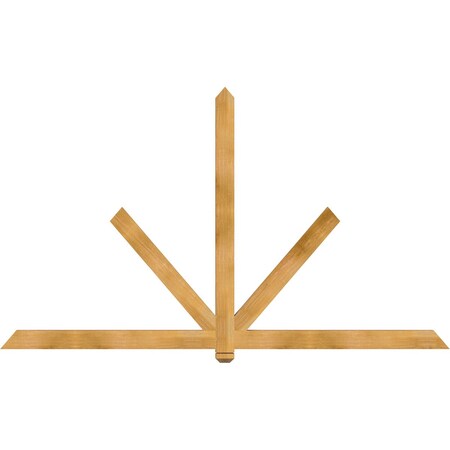 Ekena Millwork Kennewick Rough Sawn Timber Gable Bracket, Western Red Cedar, 96"W x 56"H x 2"D x 4"F, 14/12 Pitch GBW096X56X0204KEN00RWR